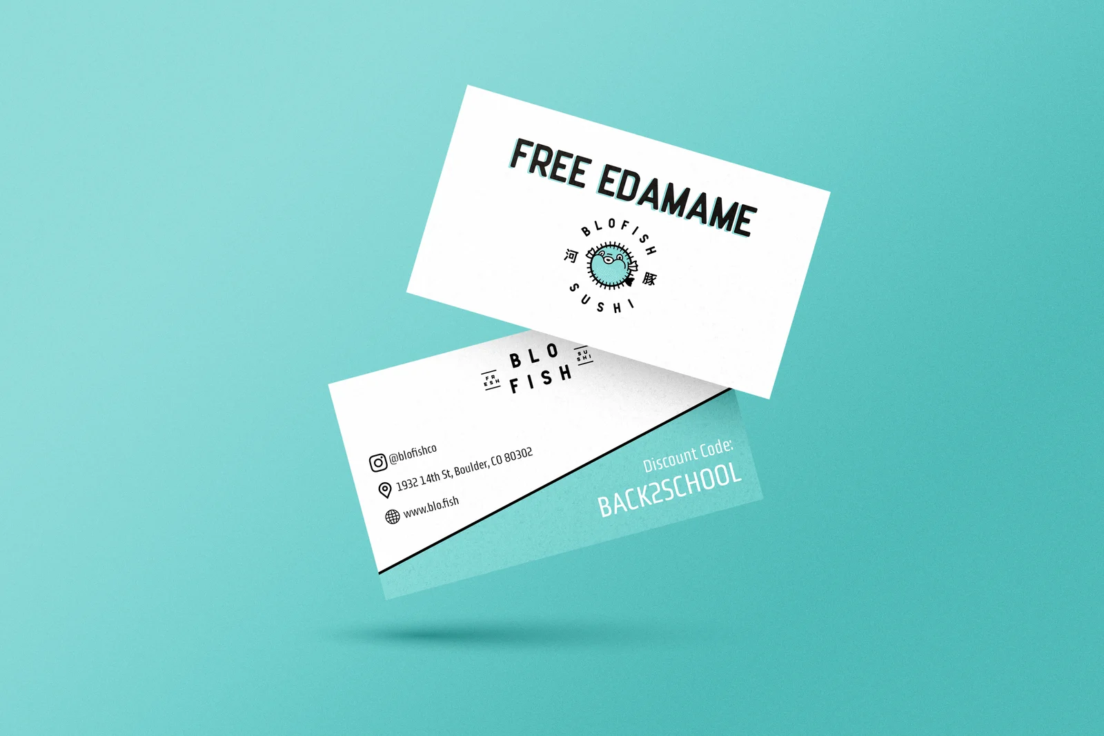 Blofish Sushi discount card mockup