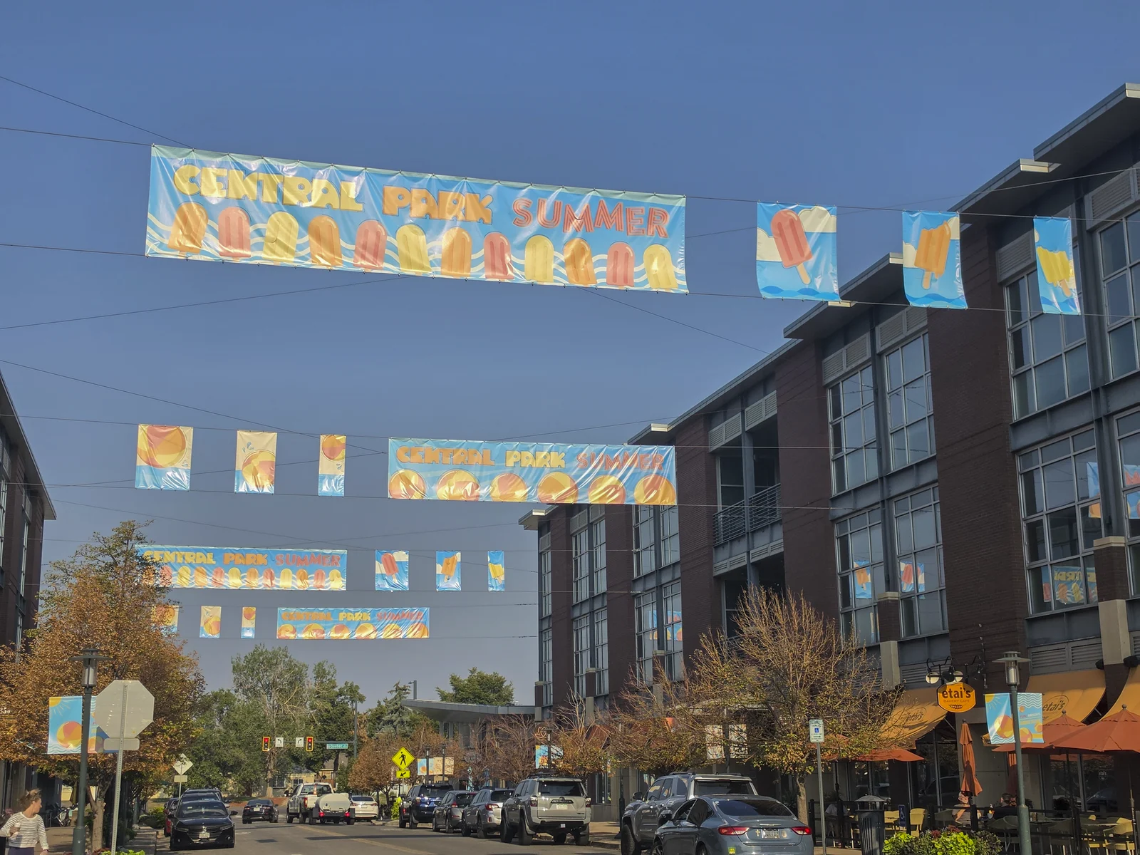Central Park Summer banners over the town square
