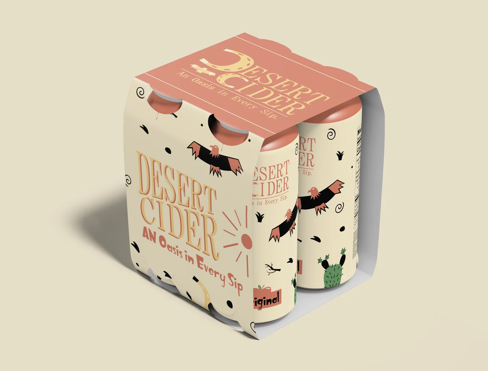 Desert Cider four-pack mockup