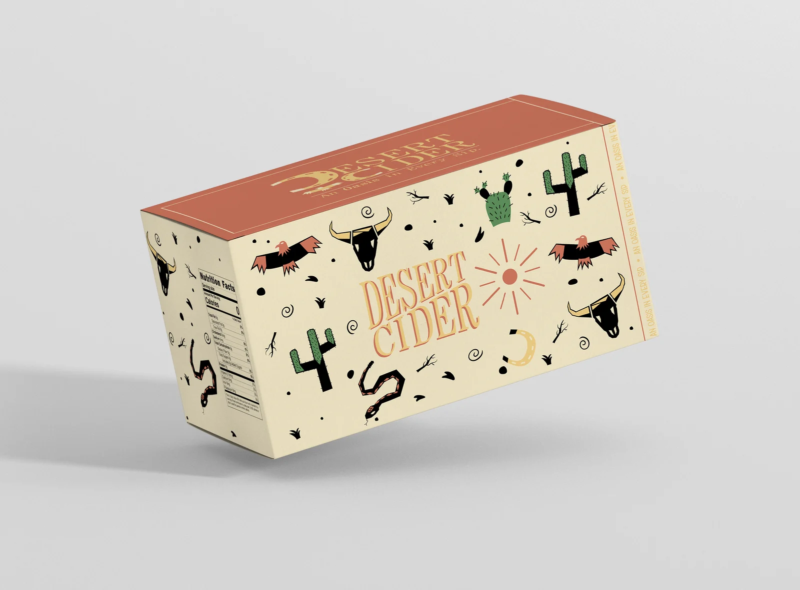 Desert Cider twelve-pack box mockup