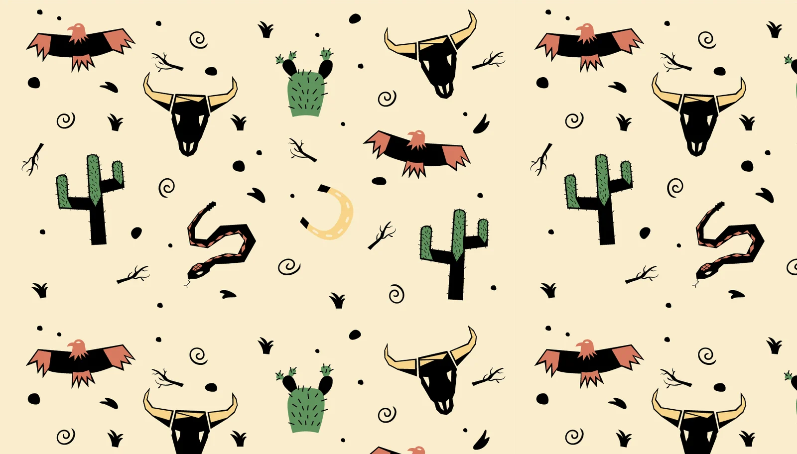 Raw hand-drawn desert pattern created for Desert Cider