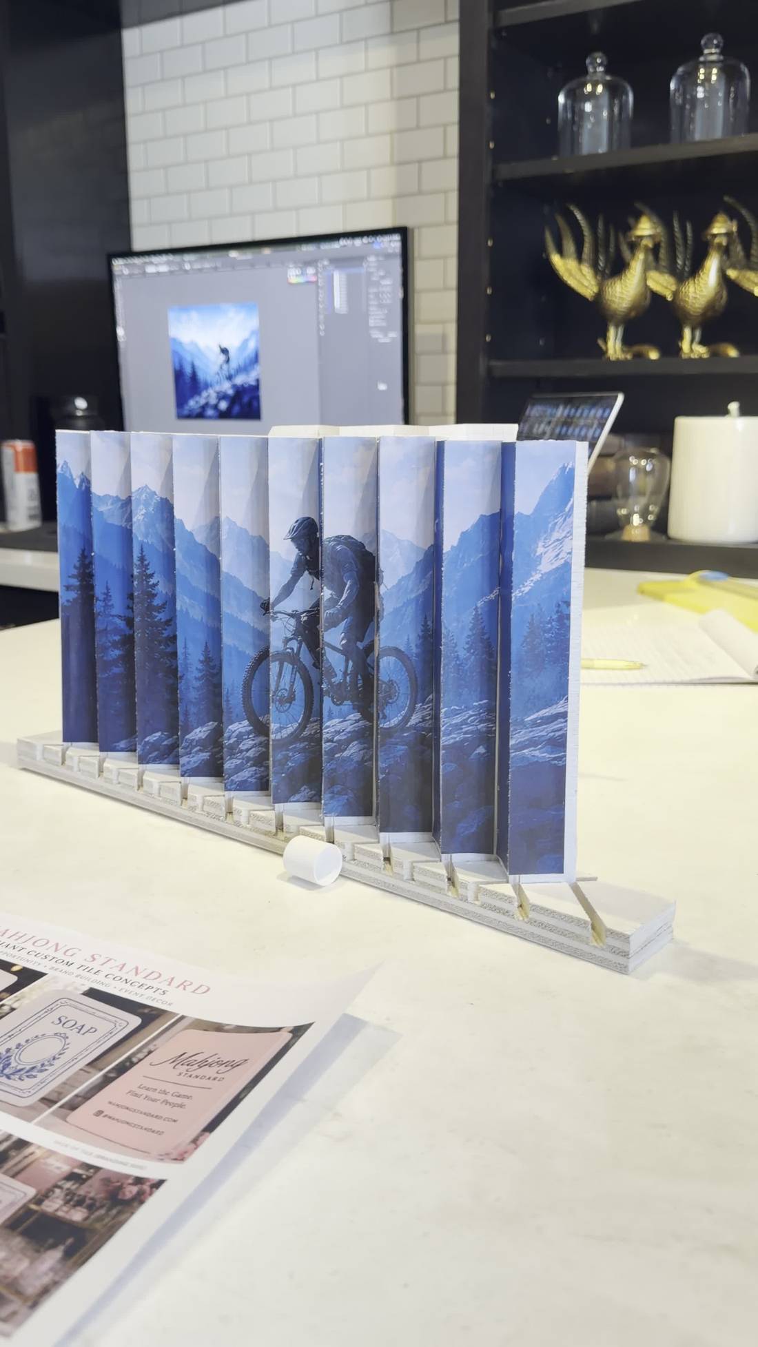 Desktop scale model showing the mountain biking image side