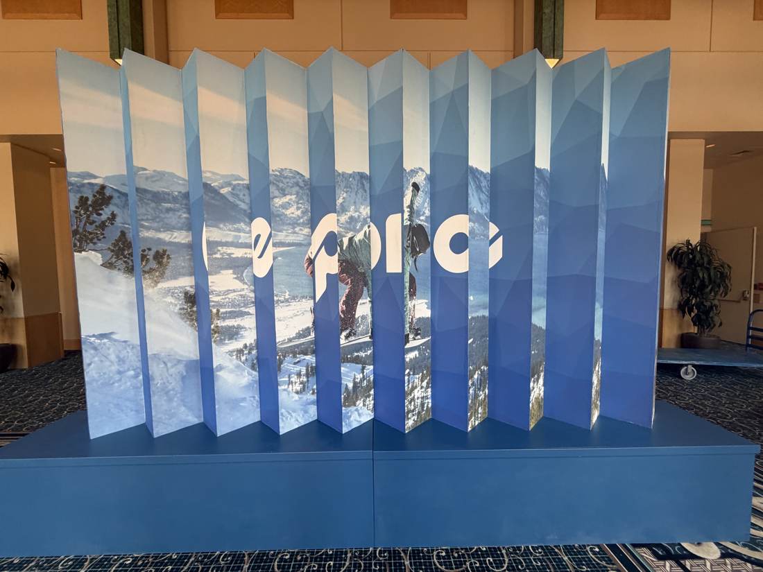 Close detail of folded panel, ski imagery