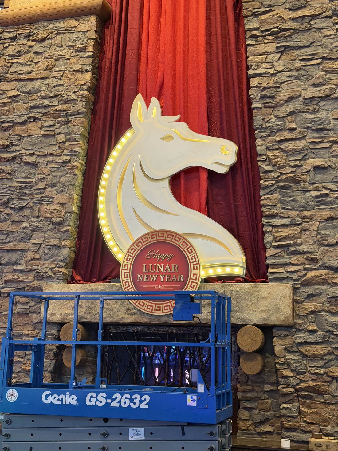 Medallion lit up with LED edge lighting