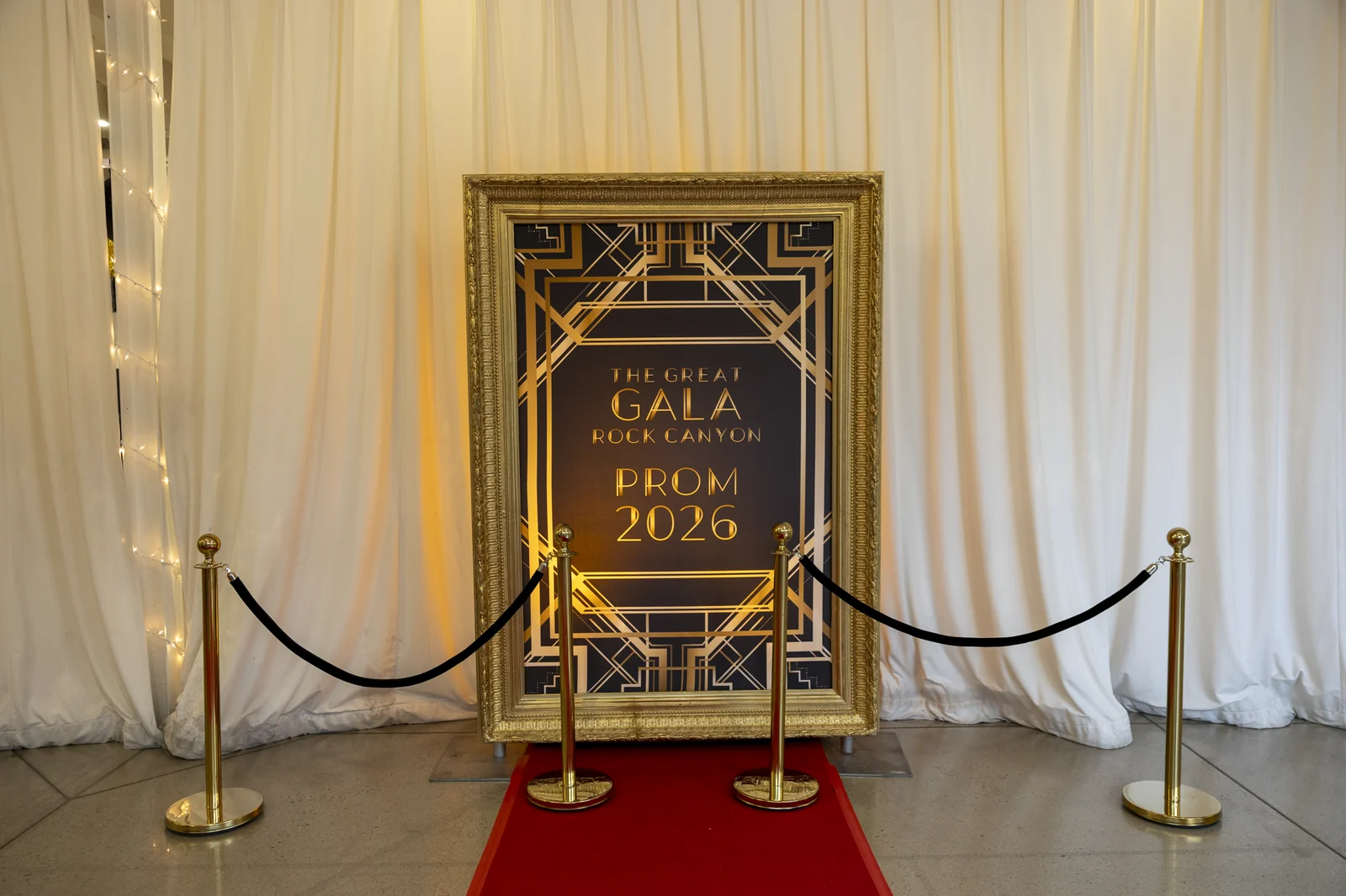 The Great Gala entry frame and red carpet