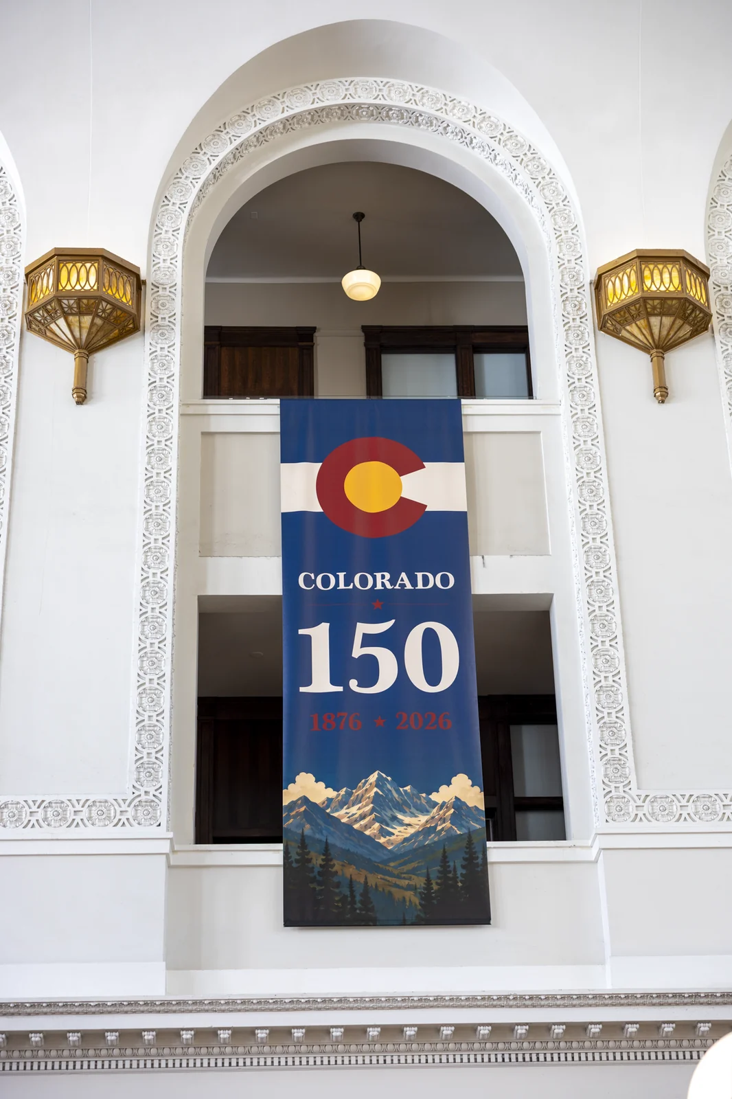 Colorado 150 banner, 1876 to 2026