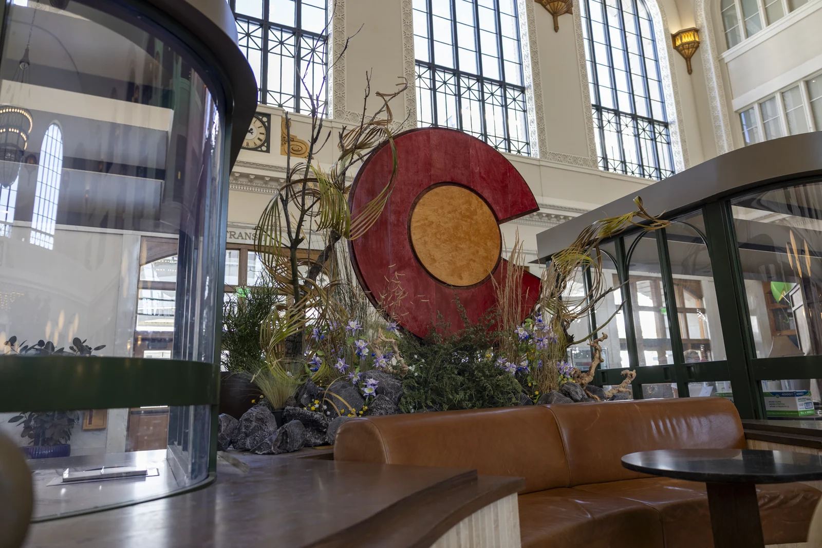 Colorado state C installed inside Union Station