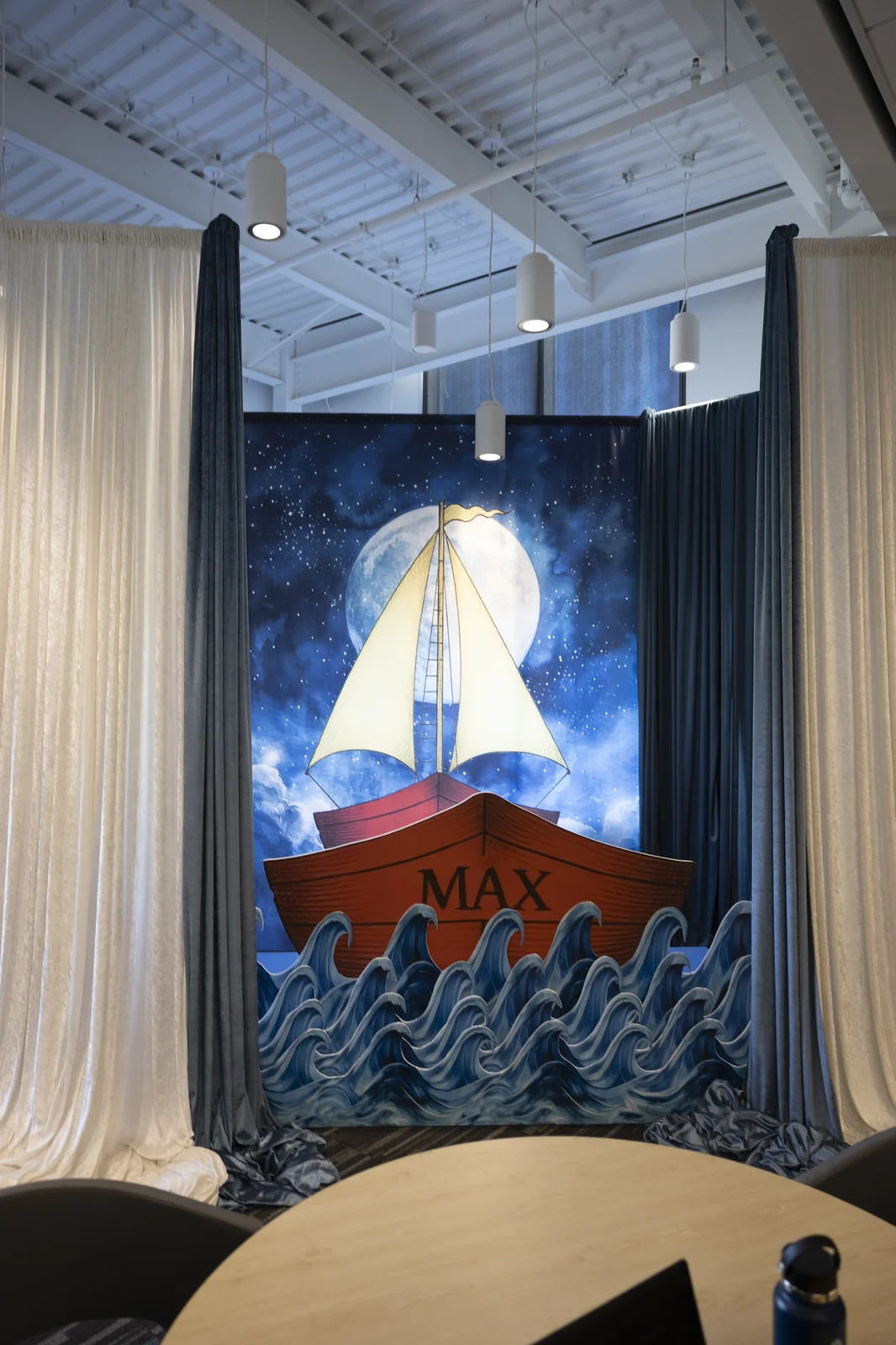 Max's sailboat backdrop