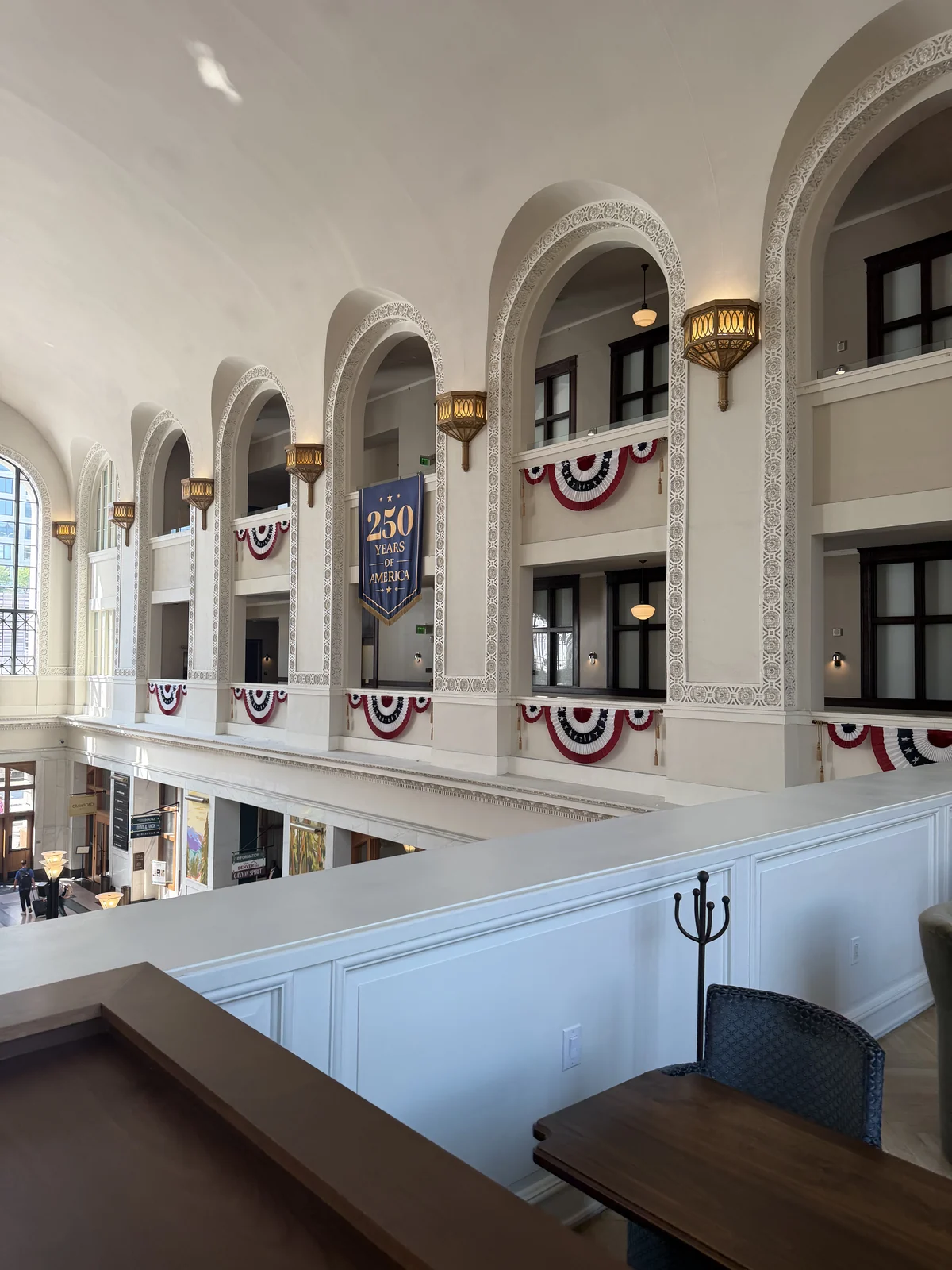 America 250 banner and bunting