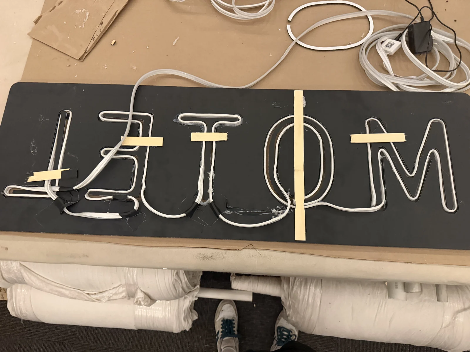 The same sign, wiring side