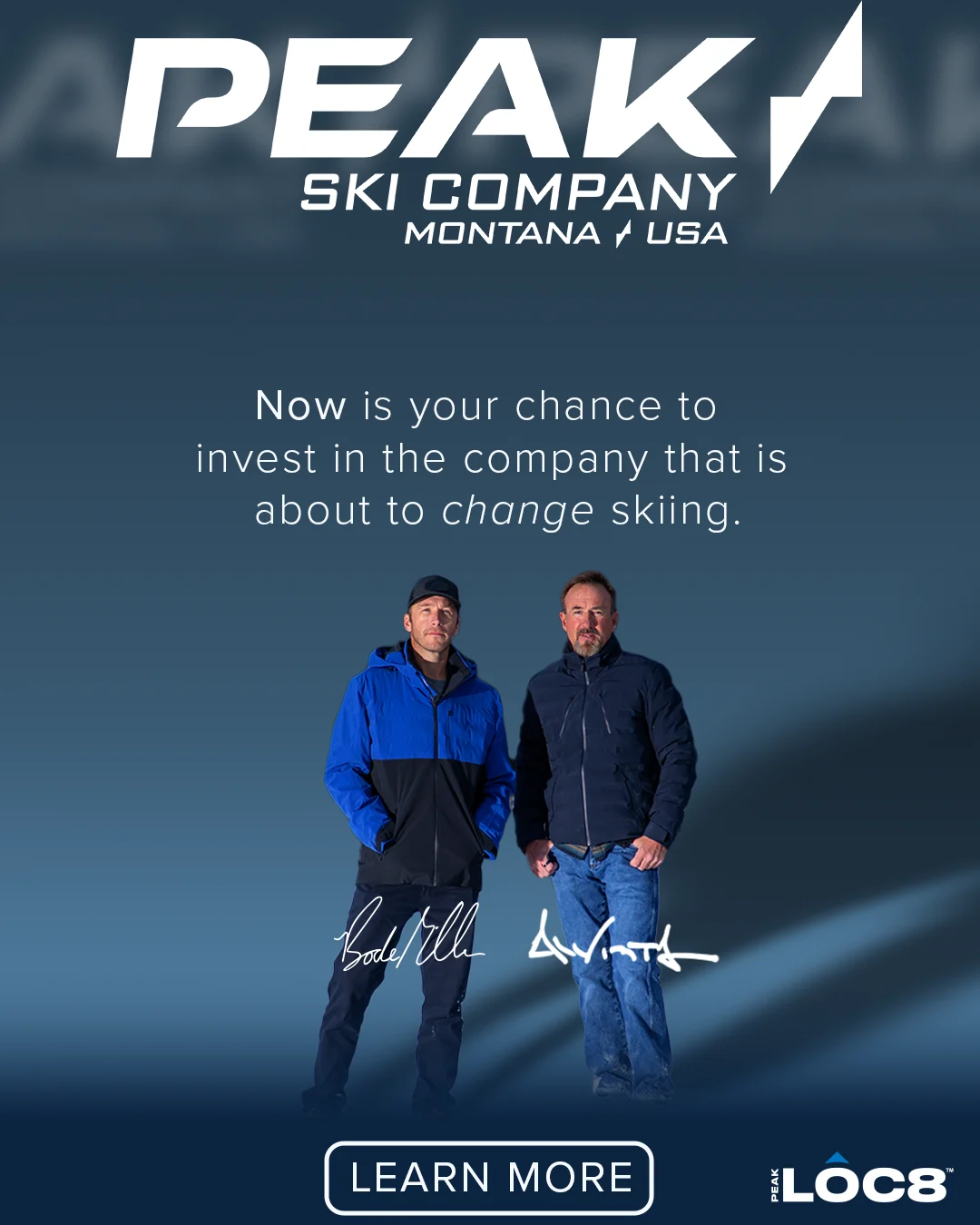 Peak Skis crowdfunding campaign graphic variation