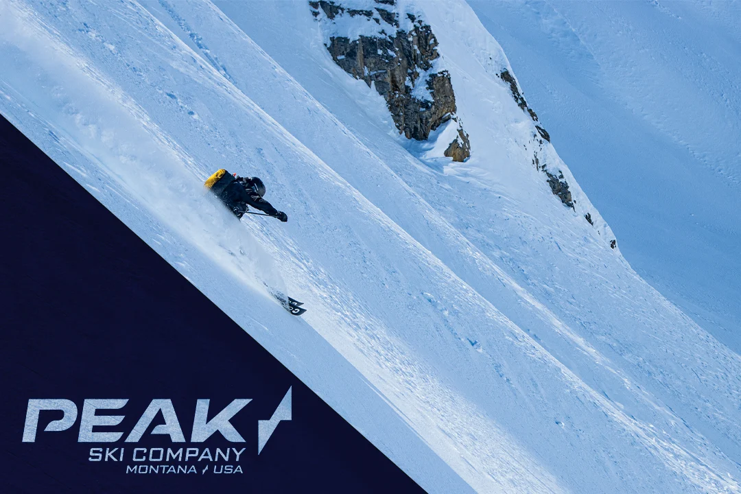 Peak Skis promotional banner graphic
