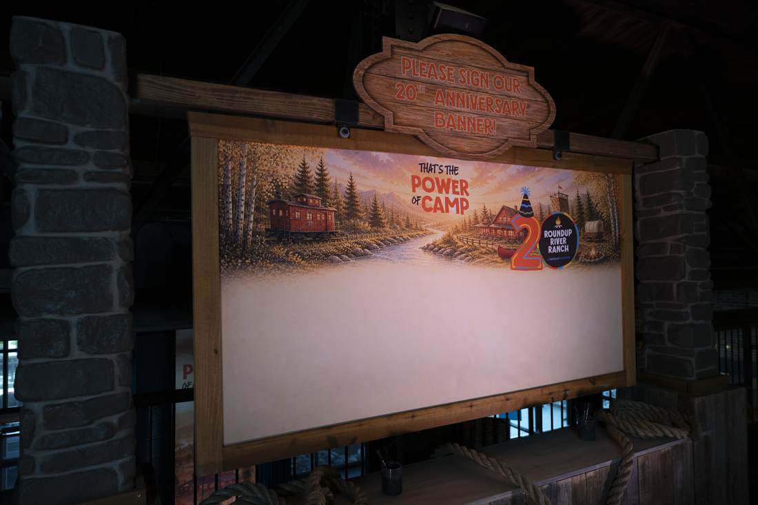 20th anniversary signing banner