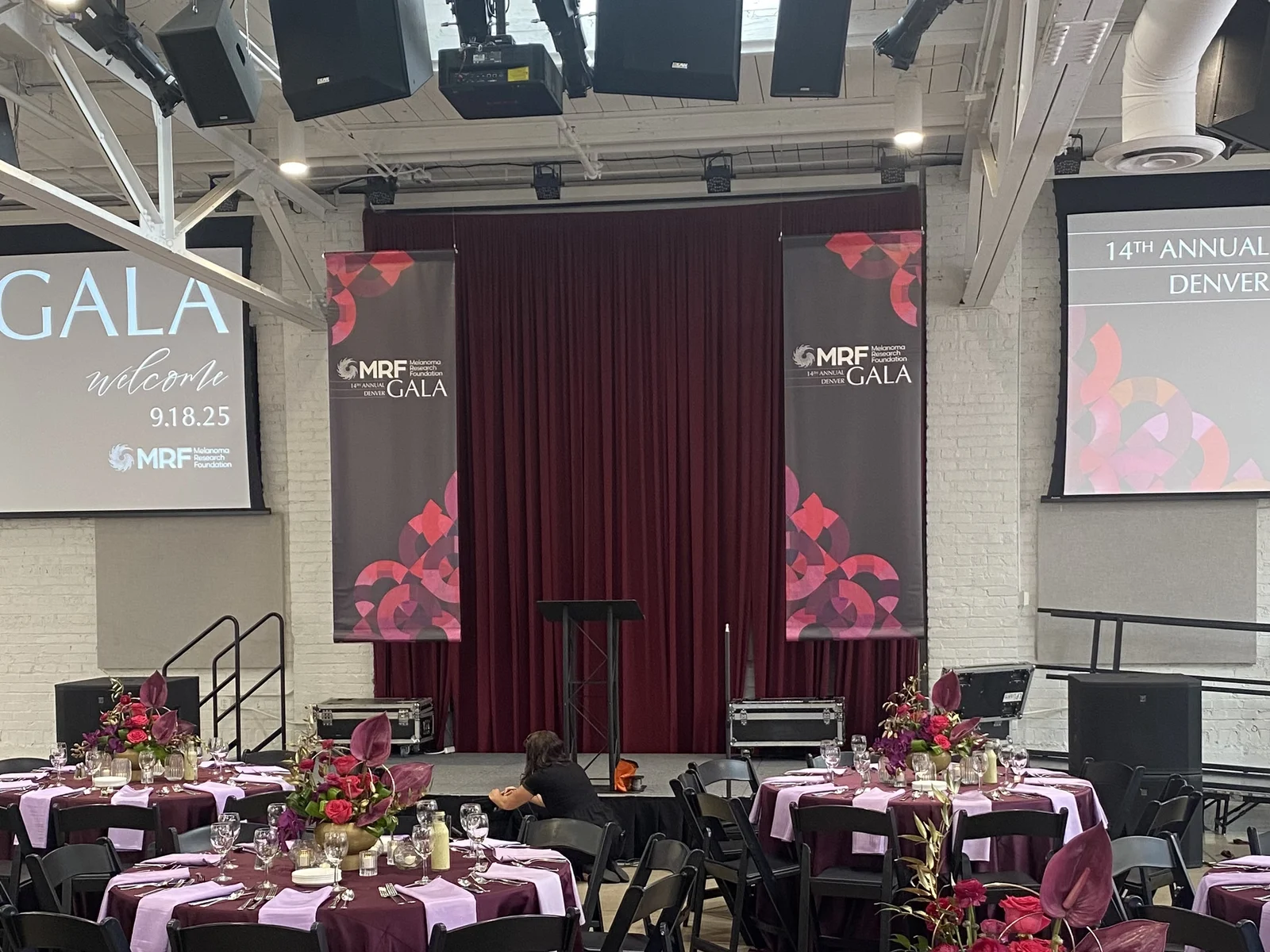 MRF Denver Gala lounge with printed plexiglass panels
